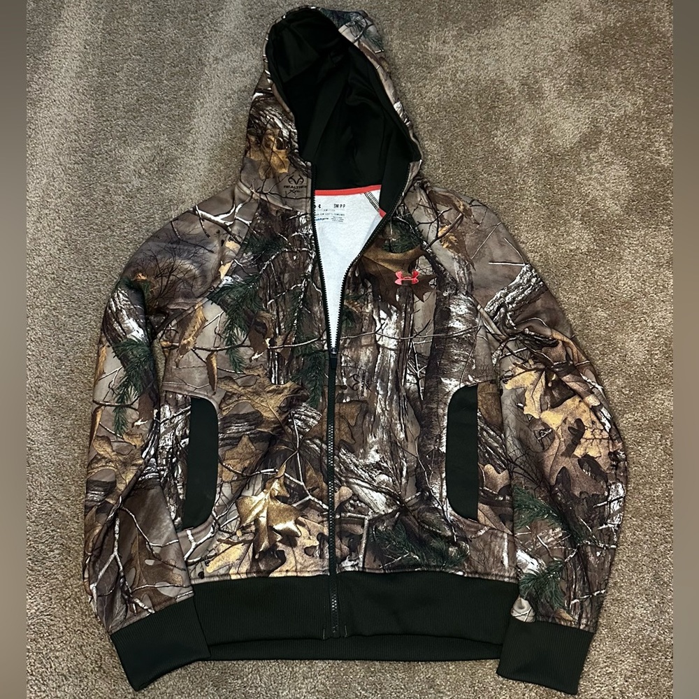 Under Armour RealTree Xtra ColdGear Hooded Full Zip Sweatshirt - Size Small